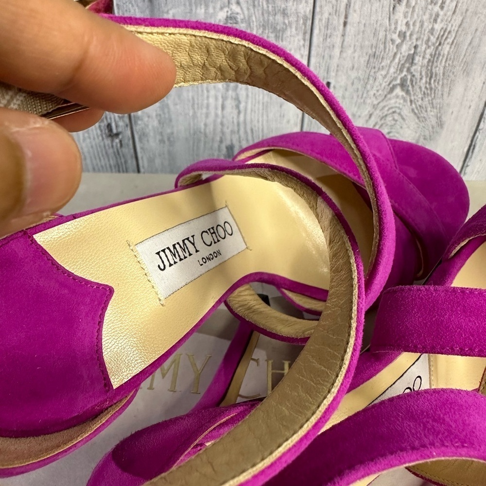 JIMMY CHOO lottie suede strap heels - Picture 10 of 16